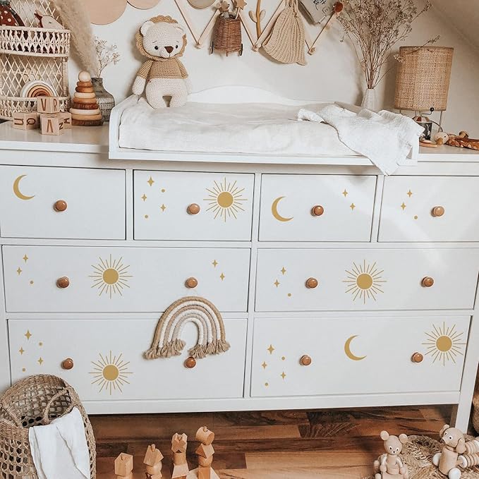 QUCHENG Boho Wall Stickers Girls Bedroom Removable Wall Decals Nursery Kids Room Decor Vinyl Murals DIY Cute Decorations 6 Sheets