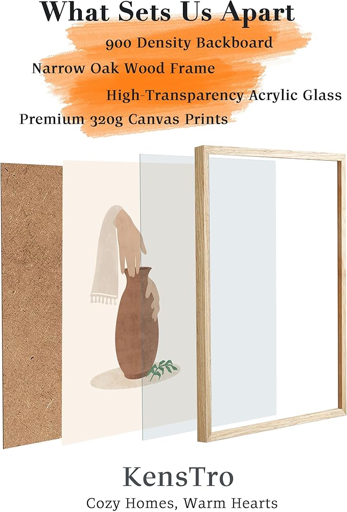 KensTro Natural OAK Wood Beige Boho Christian Framed Wall Art, 12x16 in Mid Century Christian Religious Canvas Wall Art,We are the Clay, You are the Potter, Isaiah 64:8,1Pack for Living Room Bedroom