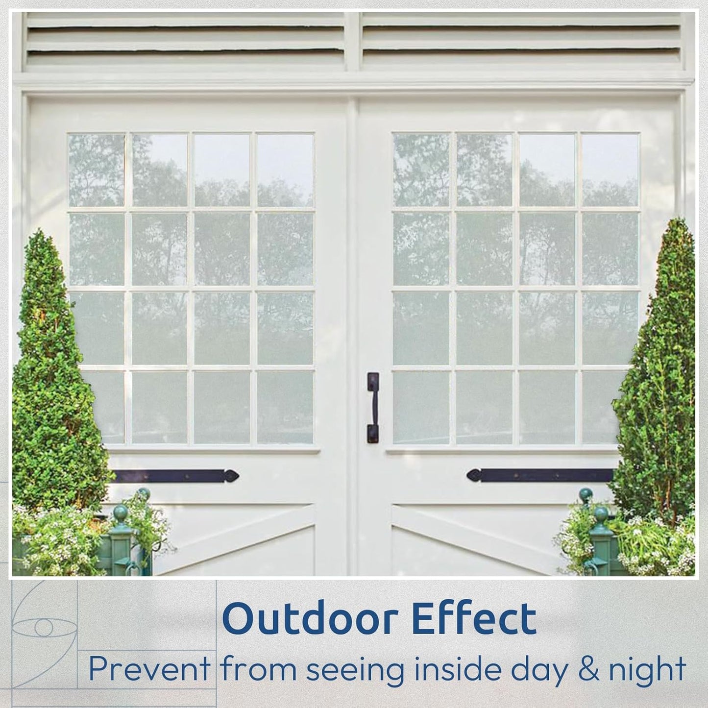 rabbitgoo Window Privacy Film, Non-Adhesive Frosted Glass Window Film for Bathroom, Static Cling Heat Blocking Stickers for Home Indoor Opaque Frosting Coverings House Tint, Matte White 29.5" x 157"