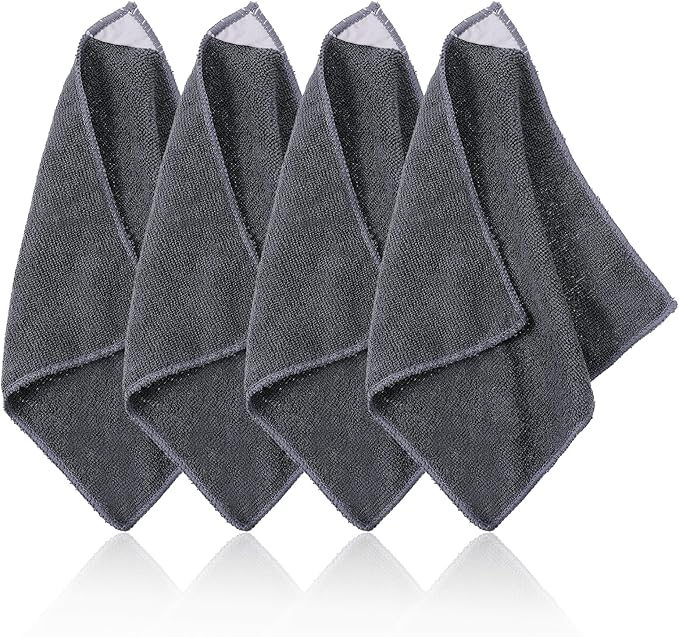 4 Pack Magnetic Cleaning Cloth Microfiber Dry Erase Eraser Board Cleaner Washable Whiteboard Cleaning Cloth Erasers for Blackboards Chalkboards Glassboards Home Office Gray 9.5'' x 9.5''