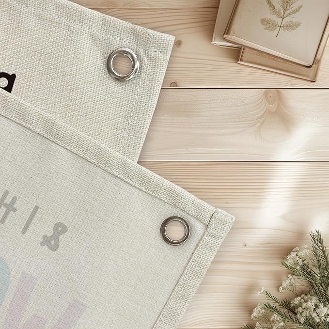 Kids Room Decor, Positive Affirmation Linen Canvas Banner, It's a Wonderful World Quote Wall Hanging Decor for Boys Girls Bedroom Nursery Playroom 20x30