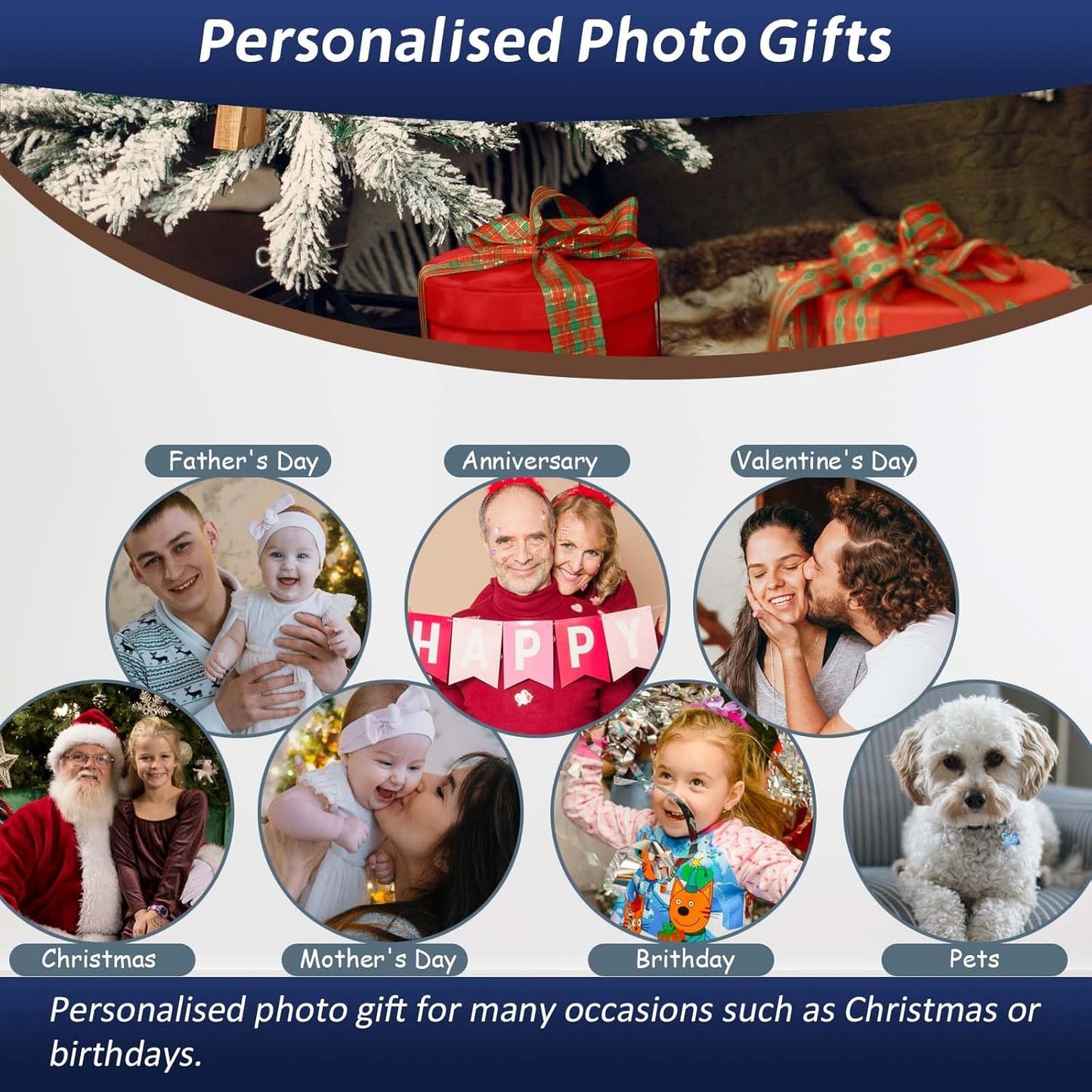 AIRUIXIO Custom Canvas Prints with Frame | Personalized Photo Canvas for Christmas Gifts | Ideal Family & Pet Wall Art Decor | Custom Canvas Wall Art 11x14Inch