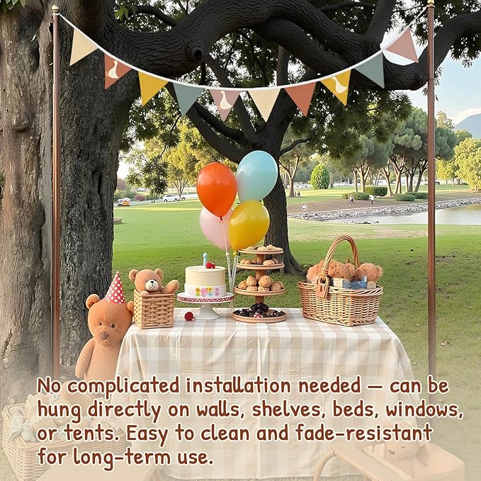 Lacama Goose Birthday Part Decorations，Baby Girls Boys Kids Room Decor, Funny Geese Triangle Bunting Banners for Farm Animal Baby Shower First Birthday Party Decorations，Kidroom
