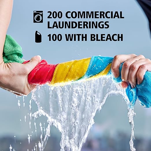 Rubbermaid Commercial Products HYGEN r-40 Recycled Microfiber Cloths, 12"" X 12"" Blue, 24-Pack, Durable, Lint-Free, Wet-Dry Cleaning for Home, Applianes, Cars, Custodial Spaces, Housekeeping, Glass