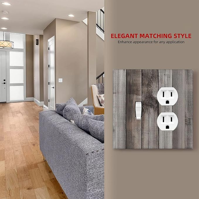 Wallplates Vintage Brown Gray Wood Texture 1 Toggle 1 Duplex Switch Plate Electrical Gfci Faceplate Decorative Light Switch Covers For Farmhouse Cabin Decor