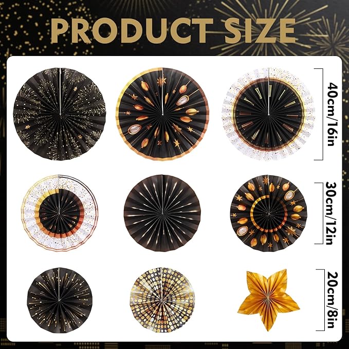 2025 New Year Party Decorations New Years Eve Ceiling Hanging Decor with Fireworks New Year Countdown Party Supplies for Home Office Classroom Hello 2025 Theme Party