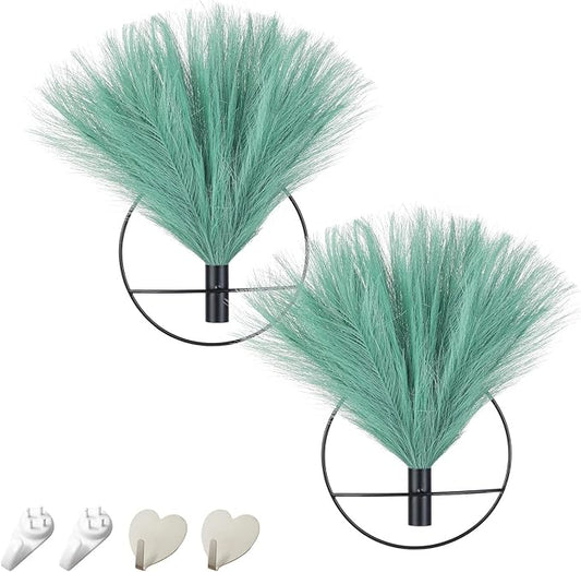 Pretty Jolly Boho Wall Art, Hanging Artificial Pampas Display, Living Room, Bedroom, Bathroom, Dining Room, Plant Wall Decor 2 Pack