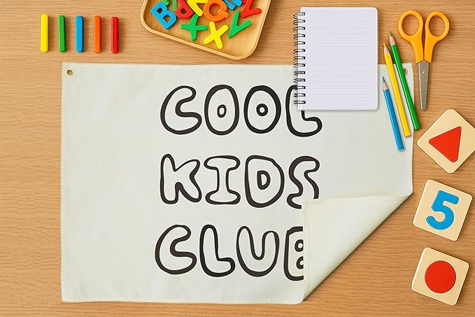 Nursery Rectangular Canvas Banner Wall Decor for Nursery Bedroom Reading Room Playroom Decor,Poster Flag Sign Wall Art for Baby Boy Girl Kids-Baby Shower Birthday Christmas Gift-Cool Kids Club