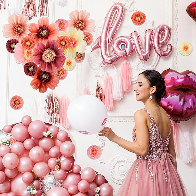 Crowye 24 Pcs Large Colorful Tissue Paper Flowers Decorations 20" Giant Fiesta Craft Crepe Paper Flowers for Wall Decor Backdrop Mexican Wedding Birthday Carnival Party (Vintage Color)