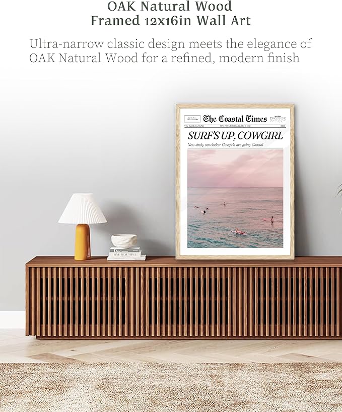 iHery Unframed Trendy Coastal Cowgirl NewsPaper Wall Art Prints,12x16in Canvas Wall Art Prints, New York News,Western Wall Art Vintage Bar Cart,Dorm Retro Surfing for Living Room Home Décor 1Pack