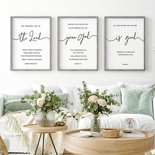 Heiple The Lord Your God Is Good Wall Decor 11"x14" Framed Wooden Wall Sign for Home Decor Farmhouse Vintage Rustic Living Room Minimalist Christian Wall Art (Gray, 11”x14”)