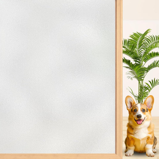Niviy Frosted Glass Window Privacy Film 23.6 x 118 Inch Static Cling Bathroom Window Frosting Film Day and Night Privacy Windows Cling Home Glass Door Cover