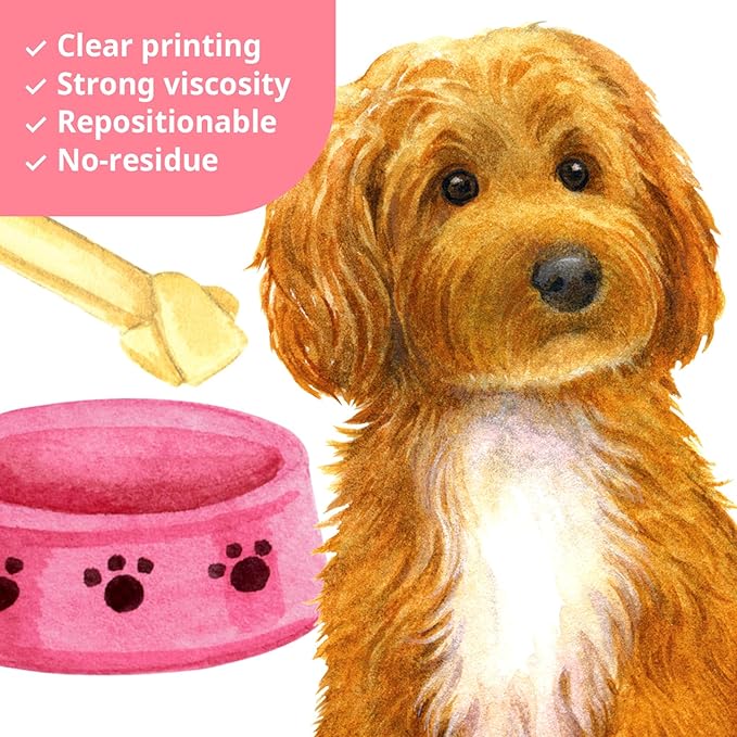 DECOWALL DS8-8045 Dogs Wall Decals Stickers Kids Peel and Stick Removable paw décor Print Room Bone Puppy Bedroom Decorations Wallpaper pet Nursery Baby Golden Retrieve Terrier