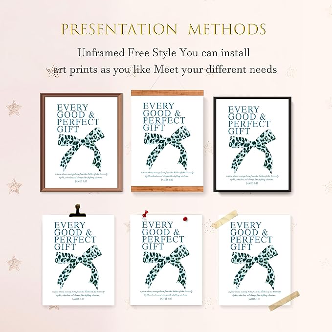 LARTSFRO Coquette Blue Leopard Bow Wall Art Decor Posters, Y2K Cheetah Leopard Bow Room Bedroom Bathroom Dorm Wall Art Decor Aesthetic for College Teen Girls Gifts, Inspirational Bible Verses Bow Wall Decor, 10x8 Inch Set of 4 Pcs Bow Pictures (UNFRAMED)