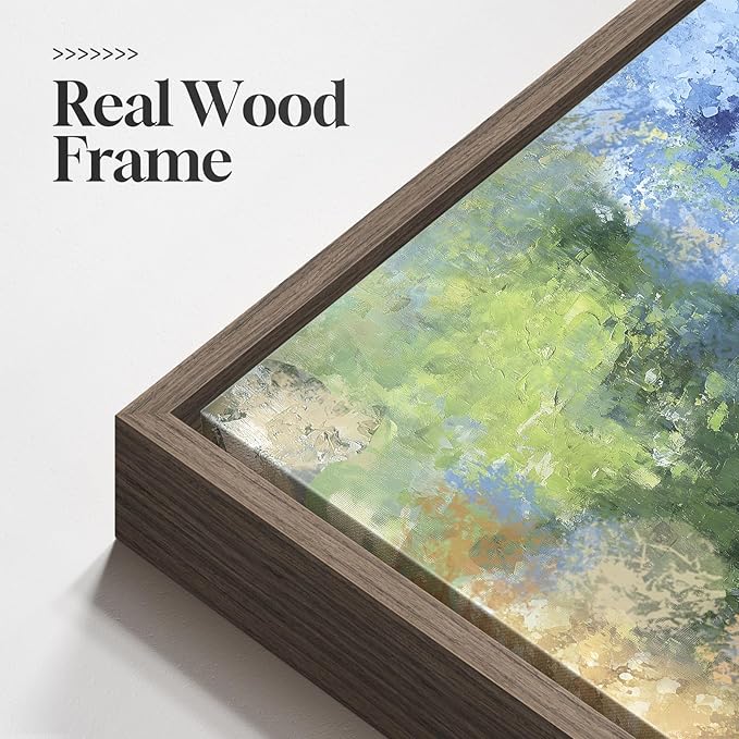 Framed Vertical Colorful Forest Living Room Wall Art, Large Tree & Path Picture Artwork for Walls, Farmhouse Landscape Vertical Canvas Print for Office Kitchen Foyer Stair Hallway Wall Decor, 20x40 In