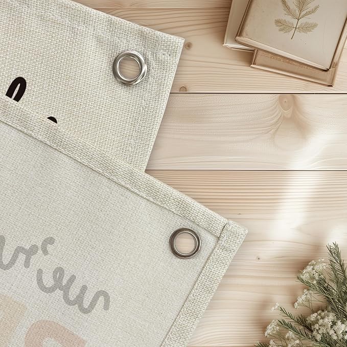 Boho Classroom Decor for Teacher, Cute Neutral Classroom Must Haves Wall Decor, Welcome Sign Back To School Linen Canvas Banner