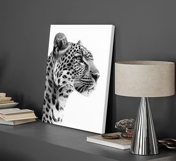 Fashion Trendy Leopard Wall Art Set of 6 Stockholm Preppy Room Painting Picture Wall Decor Black White Aesthetic Cheetah Poster Print Artwork for Girls Bedroom Dorm Apartment Home Decoration