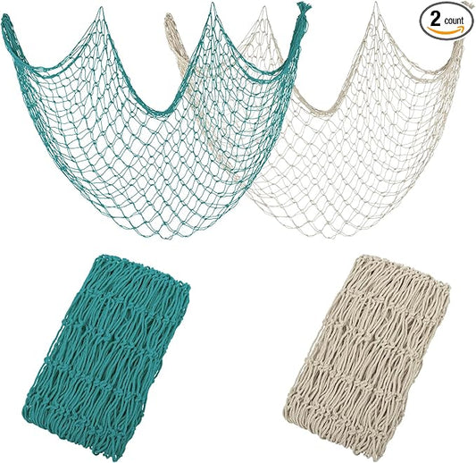2 Pack Fish Net Decorations for Party