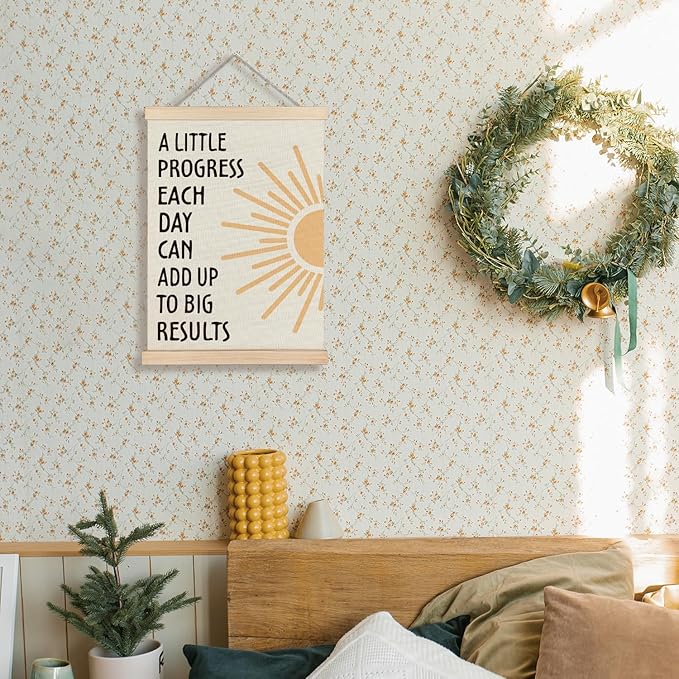 Supwhd Positive Affirmations Wall Decor, Inspirational Add Up to Big Results Wall Art Framed, Motivational Quotes Wall Art for Home Office Classroom, 16x24