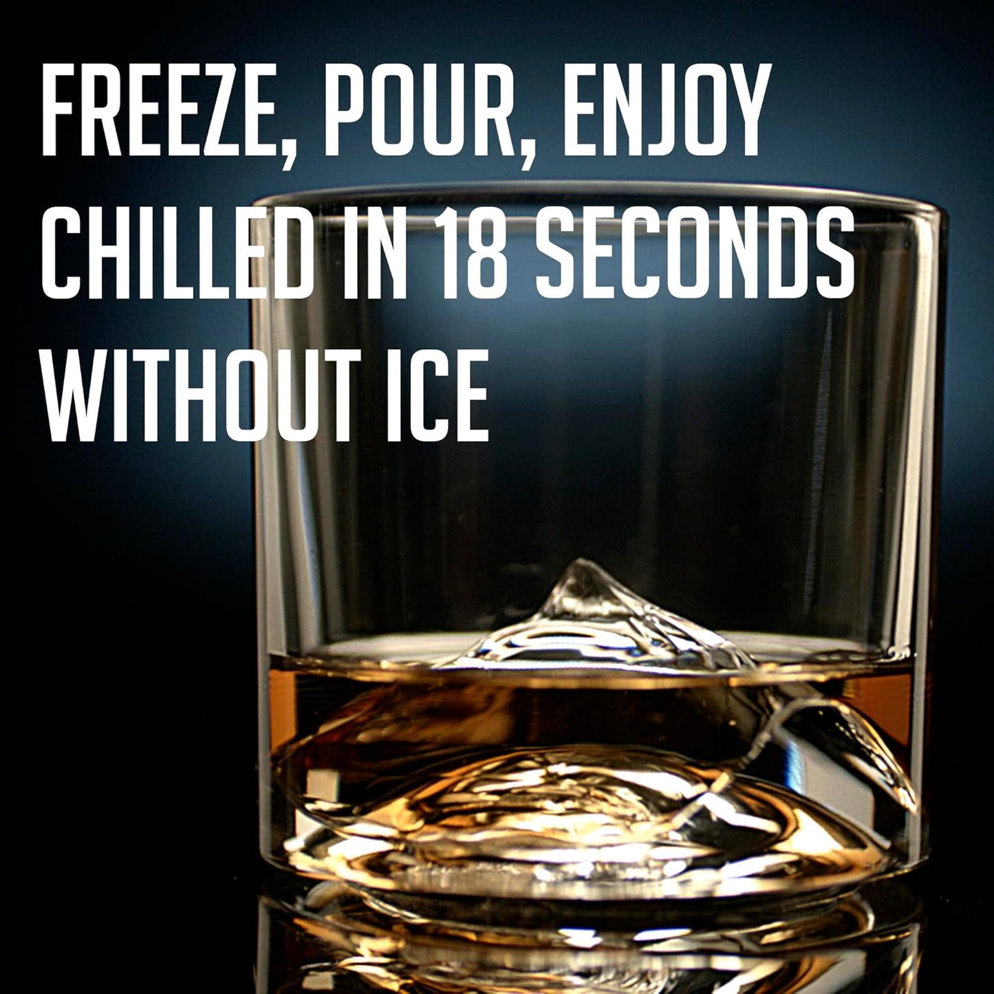 Mount Everest Heavy Crystal Whiskey Glasses Gift Set of 2, Thick Freezable Bourbon Glass 1lb Each, Premium Whiskey Gifts for Men, Frozen Crystal Chills Cocktails, 10 oz