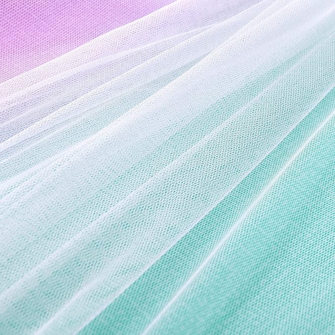 XiDi Curtains for Bedroom Decor, Rainbow Pink Purple Green 42/54/1