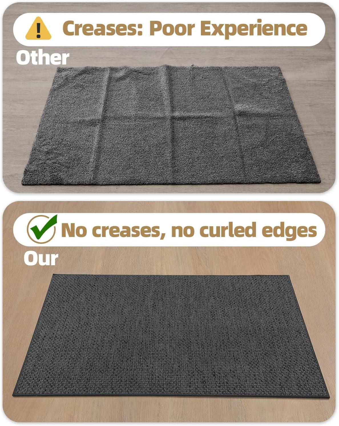 Color&Geometry Door Mat 24"x36", Front Door Mat Indoor Rugs for Entryway, Non Slip Washable Low-Profile Inside Doormat, Entry Mat Entry Rug Door Mats Indoor Entrance, Grey (Rolled-up NO Creases)