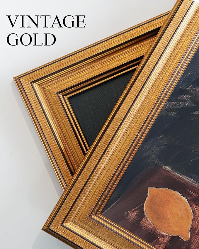 VIYYIEA Vintage Gold Framed Wall Art for Living Room, Birds Canvas Prints Home Decor, Sketch Painting Picture, Bedroom Wall Decor Gifts for Friends or Family -【Hummingbird】-(16L x 12W)