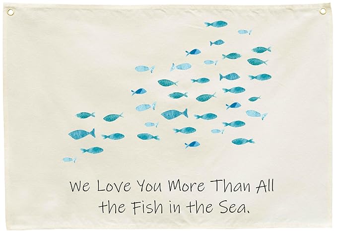 Nursery Rectangular Canvas Banner Wall Decor for Nursery Bedroom Playroom Decor-Poster Flag Sign Wall Art for Baby Boy Girl Kids,Baby Shower Birthday Christmas Gift-We Love You More Than
