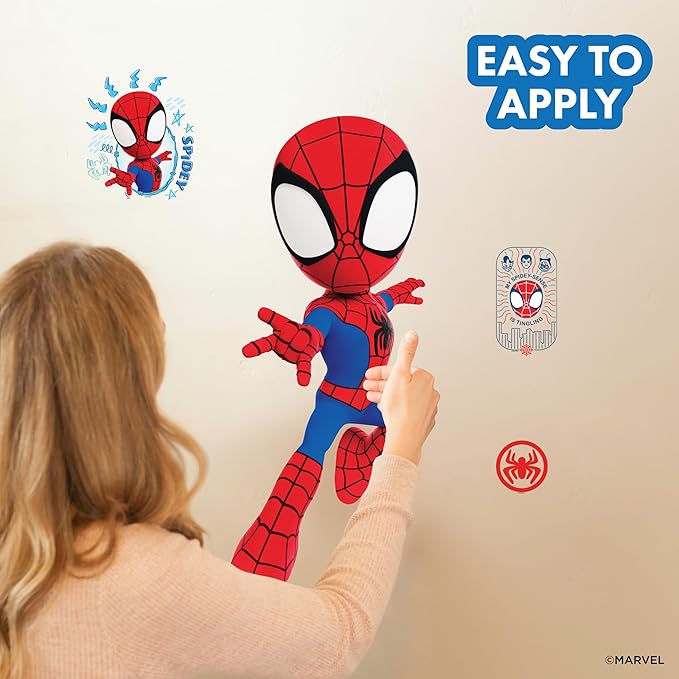 Marvel Spidey and His Amazing Friends Spider-Man Wall Decal - 27" Spidey Vinyl Stickers for Bedroom Bathroom Decor - Peel and Stick Room Decorations