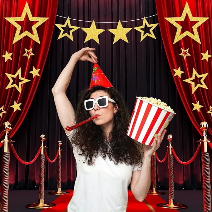 30 Pcs Large Gold Star Cutouts Paper Decorations 3 Sizes 6" 9.8" 10.6" Double Printed Star Cardboard Wall Decor Confetti Cutouts for Graduation Classroom Wall Bulletin Board Decor