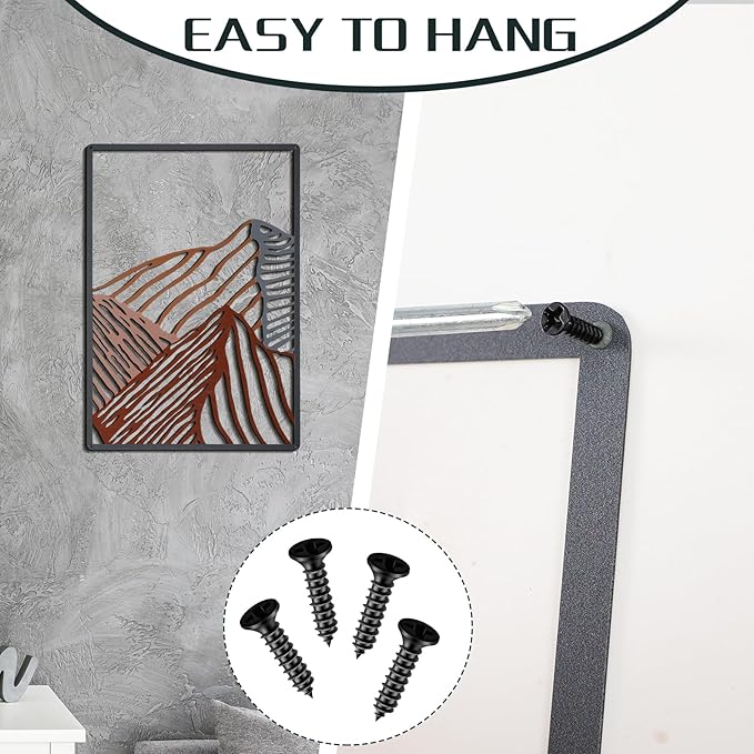 Peryiter 3 Pcs Metal Wall Art Decor Landscape Mountain Wall Hanging Decor for Living Room Abstract Minimalist Modern Mountain Line Pictures Bathroom Office Home Gifts Indoor(Colorful)
