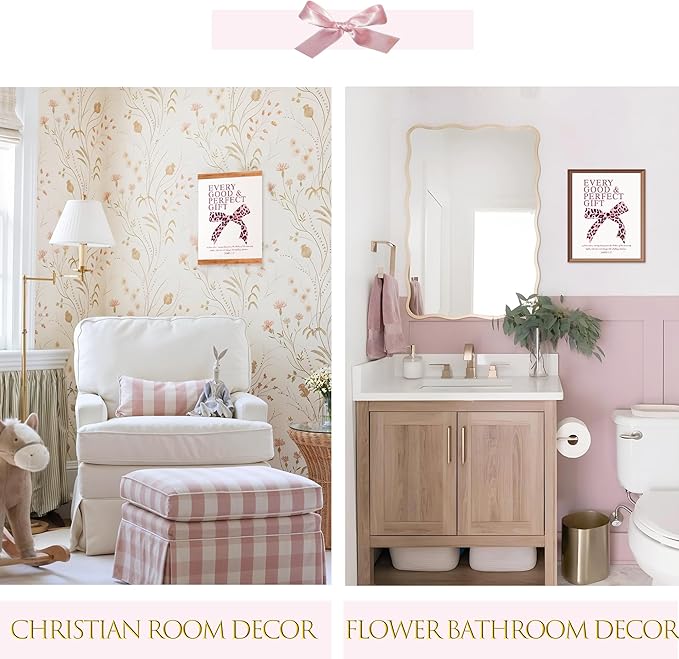 LARTSFRO Coquette Pink Leopard Bow Wall Art Decor Posters, Y2K Cheetah Leopard Bow Room Bedroom Bathroom Dorm Wall Art Decor Aesthetic for College Teen Girls Gifts, Inspirational Bible Verses Bow Wall Decor, 10x8 Inch Set of 4 Pcs Cheetah Bow Pictures ...