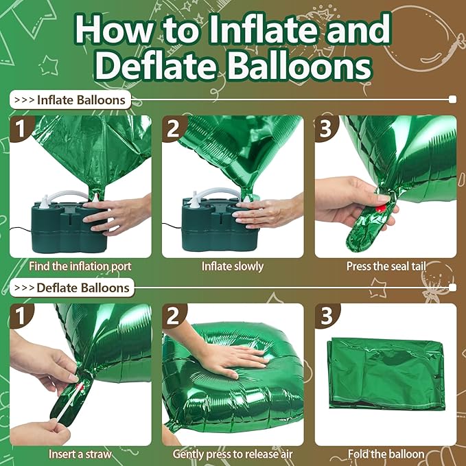 NISOCY 25PCS Dark Green and Brown Square Foil Baloons Wall Backdrop Double Sided Dark Green and Brown Balloons Arch Kit for Anniversary Birthday Thanksgiving Christmas Jungle Party Decorations