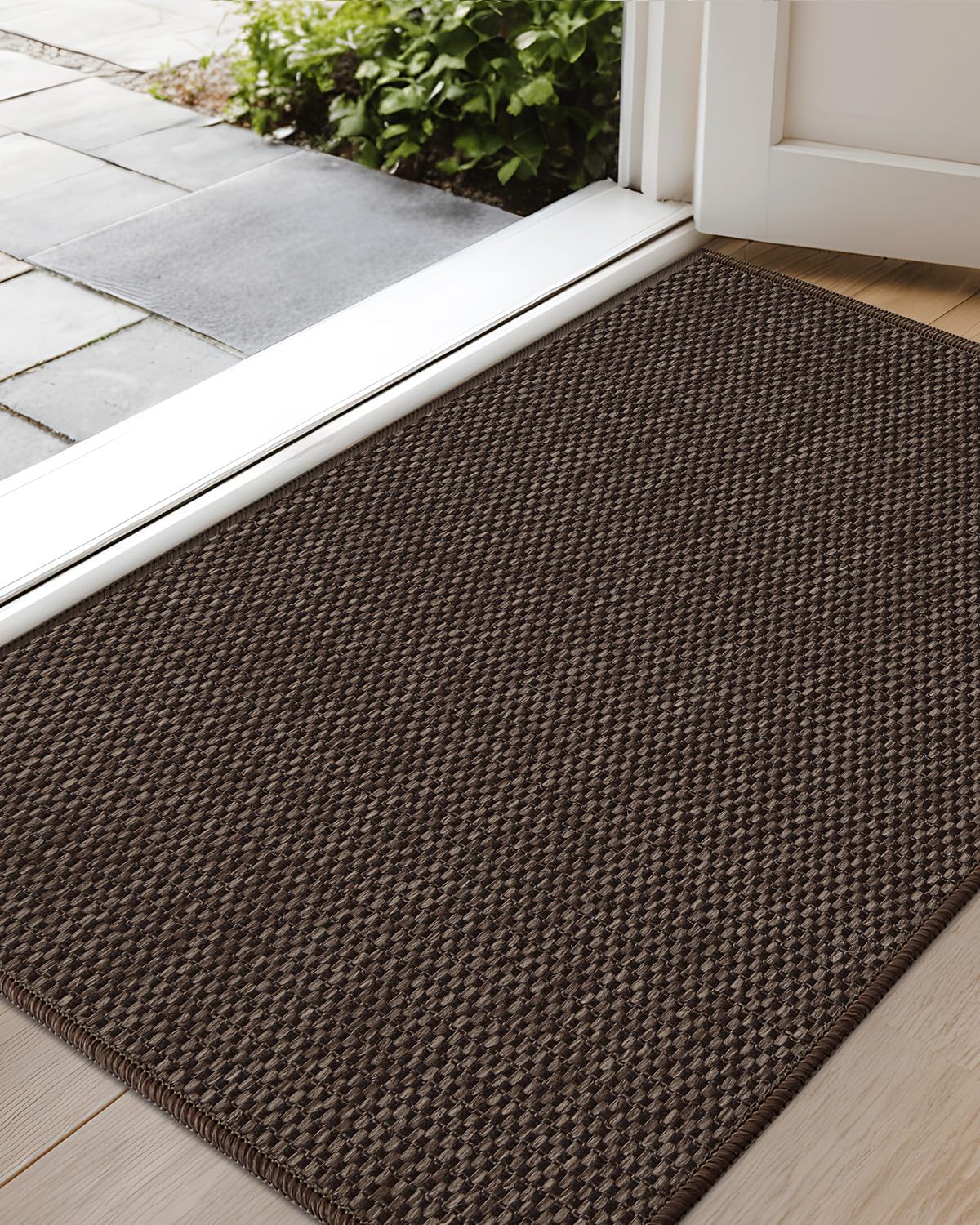 Color&Geometry Front Door Mat Indoor 21"x31", Rugs for Entryway Non Slip Washable Absorbent Low-Profile Inside, Entry Rug Door Mat Indoor Entrance, Brown (Fold)