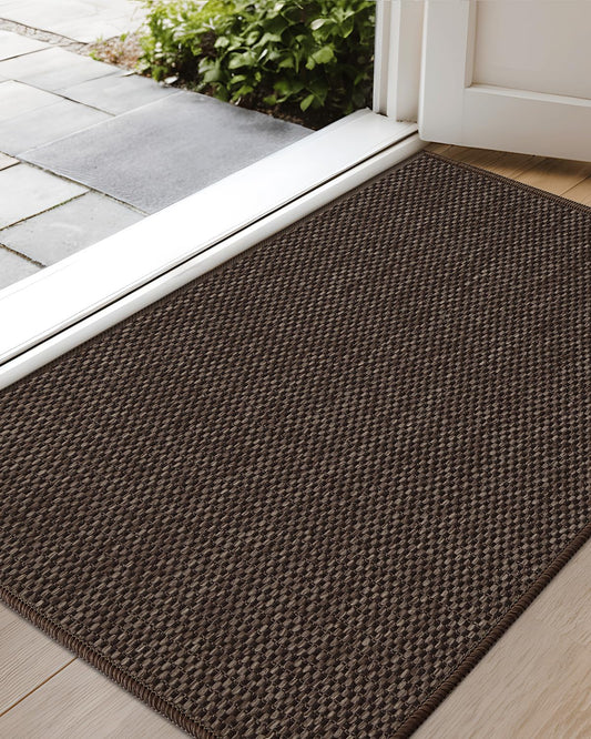 Color&Geometry Front Door Mat Indoor 21"x31", Rugs for Entryway Non Slip Washable Absorbent Low-Profile Inside, Entry Rug Door Mat Indoor Entrance, Brown (Fold)