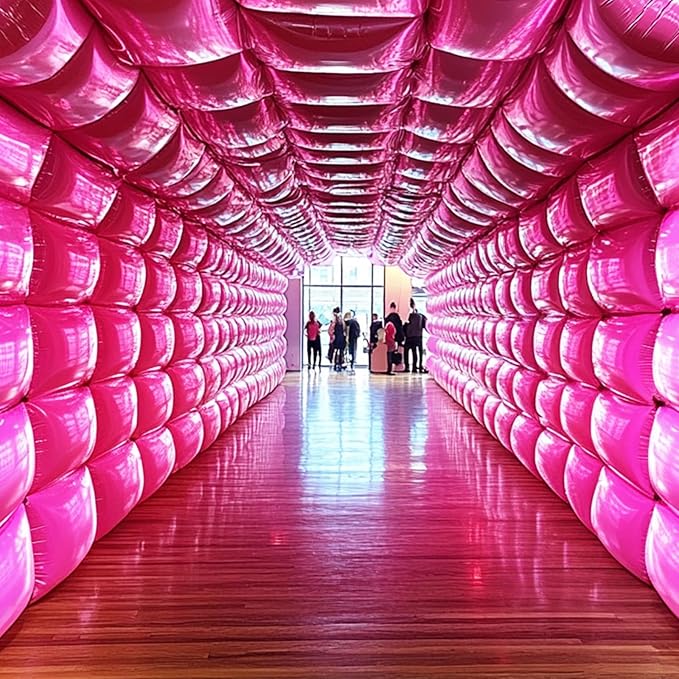 NISOCY 25PCS Hot Magenta Pink Square Foil Balloons Wall Backdrop Double Sided Metallic Pink Balloons Arch Kit for Galentines Valentines Day Bachelorette Birthday Engagement Bridal Party Decorations