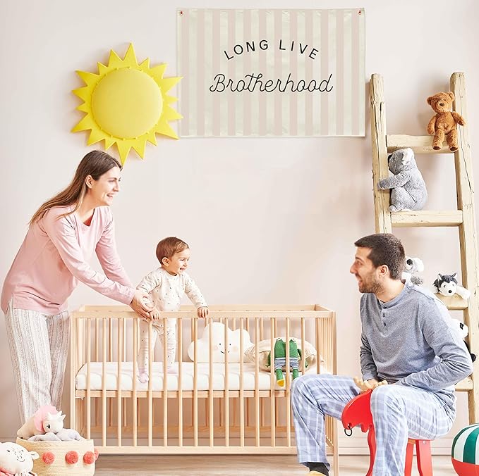 Rectangular Nursery Wall Banner Decor-Hanging Rectangular Flag Poster Wall Art for Boys Kids Teen,Nursery Bedroom Playroom Door Decoration,Baby Shower Birthday Christmas Gift-Long Live Brotherhood