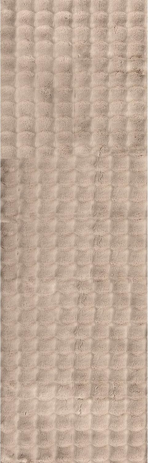 nuLOOM 2' x 8' Cozy Plush SuperiorWash Area Rug, Machine Washable, Non-Slip, Soft Fluffy Shag Carpet for Living Room Bedroom Kids Room Nursery Home Decor, Jeni Taupe
