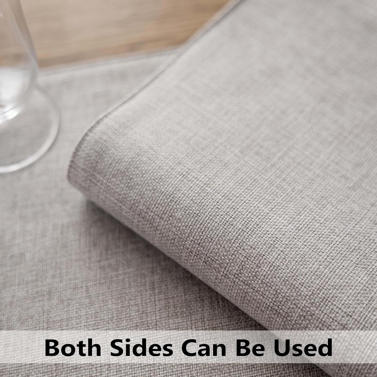 Demetex Gray Placemats Set of 6 Linen Heat Resistant Plate Mats Washable Place Mats for Buffet Dinner Party Decorations, 13 x 19 inches, Light Grey