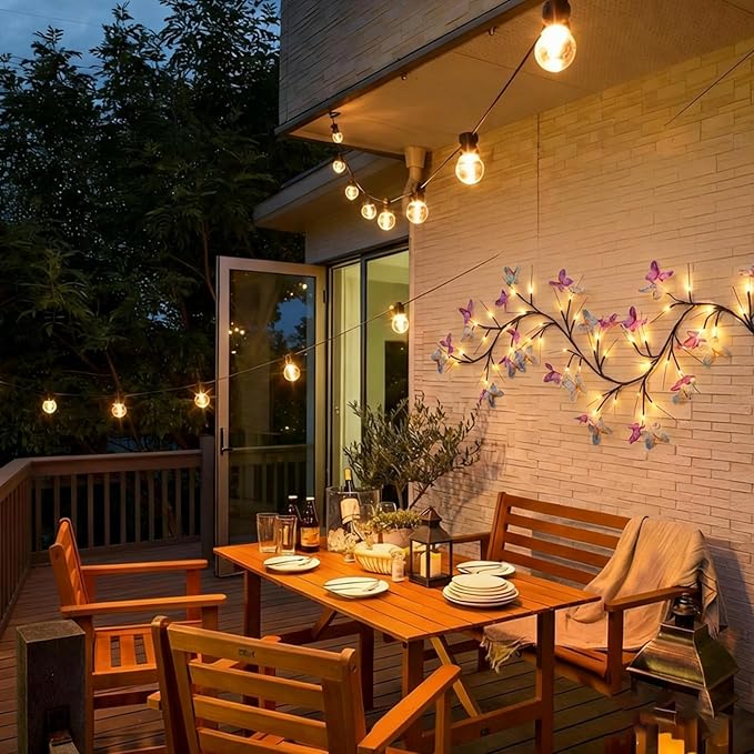 Willow Vine Light with Butterfly 48LED 5.9FT Enchanted Wall Decoration Vine Lights 8 Light Modes for Indoor Home Wall Decoration(Warm White)