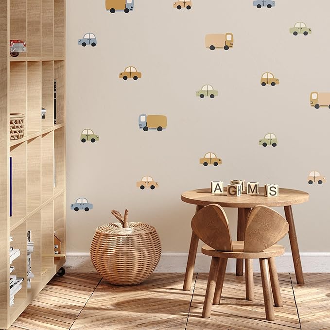 Toycars - Easy-to-Apply & Removable Wall Stickers: Transform Your Toddlers Bedroom with Durable, Vibrant Peel-and-Stick Wall Decor – Stickers for Kids