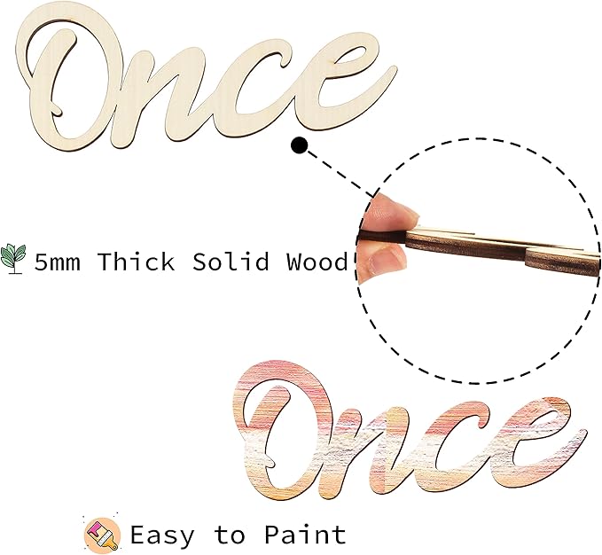 Once Upon a Time Sign Nursery Decor Once Upon a Time Wood Sign Wall Decor for Reading Corner Kids Room Family Bookshelf Home Décor Birthday Present DIY Decoration