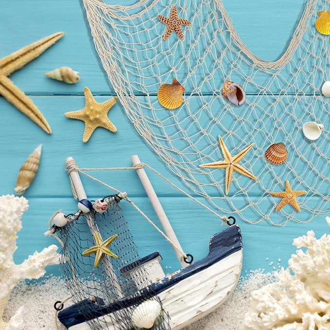 2 Pack Fish Net Decorations for Party