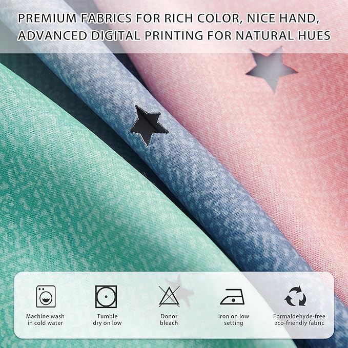 XiDi Pink Grey Green Girls Curtains for Bedroom Rainbow Blackout Short Curtains for Kitchen Cafe Window Room Darkening Kids Childs Nurser Room Wall Decor 45 inches Long 34 inches Wide 2 Panels Set