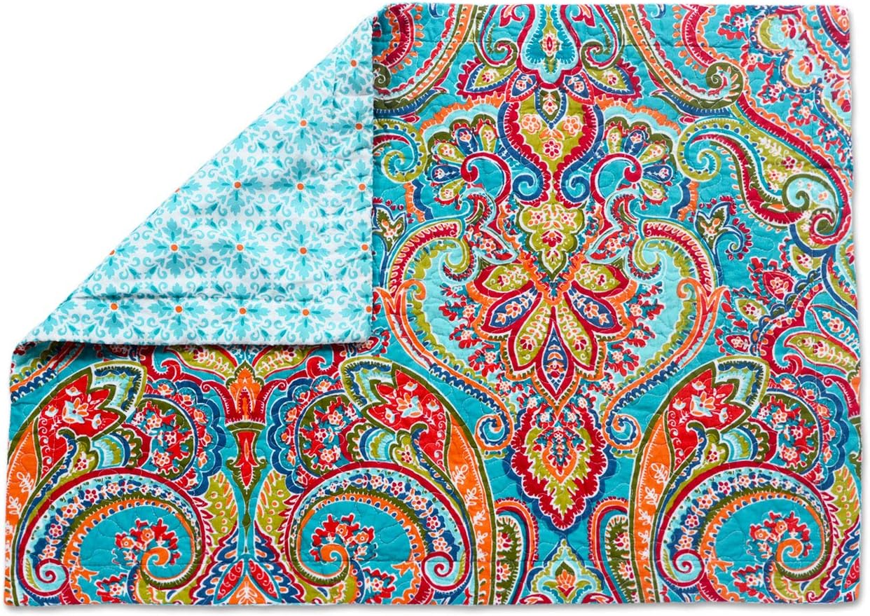 NEWLAKE Quilted Cotton Bed Pillowcases,European Gorgeous Floral Pattern, 2 Pieces, 20x36 Inch
