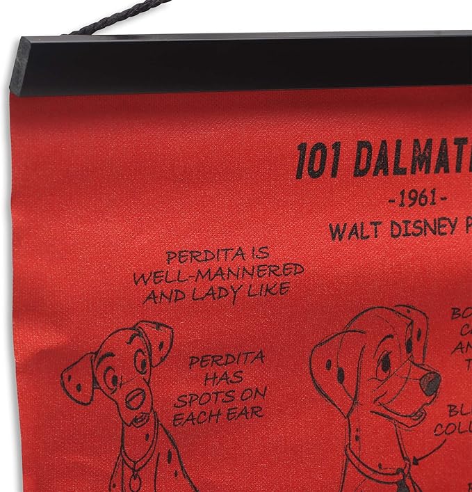 Open Road Brands Disney 101 Dalmatians Hanging Canvas Banner - Vintage 101 Dalmatians Wall Decor for Movie Room or Bedroom