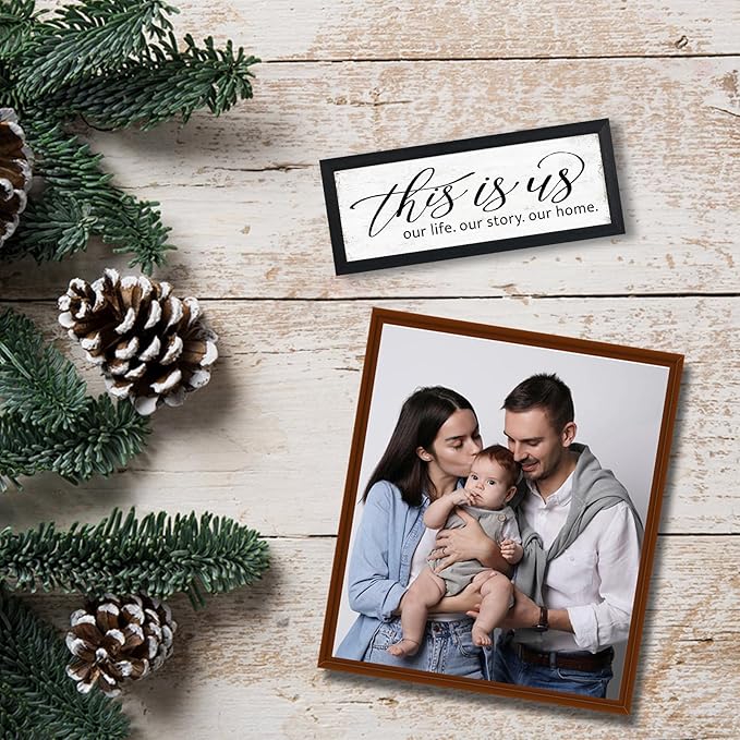 This Is Us Wall Decor: Decorations For Family Photo Wall - Rustic RV/Home Decor Signs - Family Wall Decor For Living Room Bedroom
