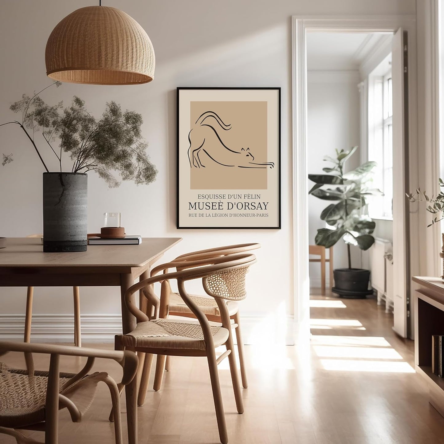 Poster Master Vintage Poster - Retro Minimalist Print - Gift for Artist, Housewarming - Cat, Line Drawing, Sketch, Abstract - Wall Decor for Living Room, Bedroom, 18x24 Unframed Wall Art