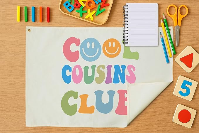 Nursery Rectangular Hanging Canvas Banner Wall Decor for Nursery Bedroom Playroom Decor-Poster Flag Sign Art for Baby Boy Girl Kids,Baby Shower Birthday Christmas Gift -Cool Cousin Club