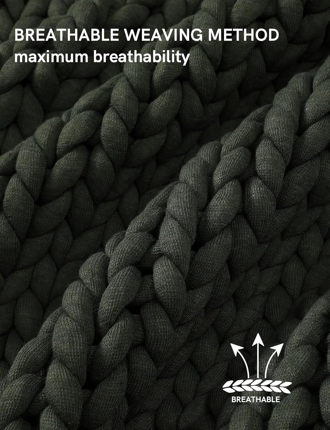 YnM Chunky Throw Blanket, Medium-Weight, Hand Knitted, Skin Friendly, Ventilated and Breathable, Machine Washable, Home Décor Piece for Couch, Sofa and Bed (Olive, 50x70 Inch)